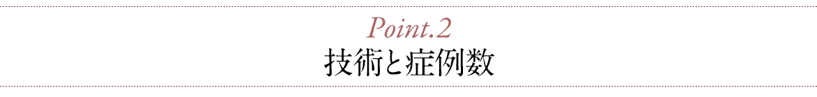 技術と症例数